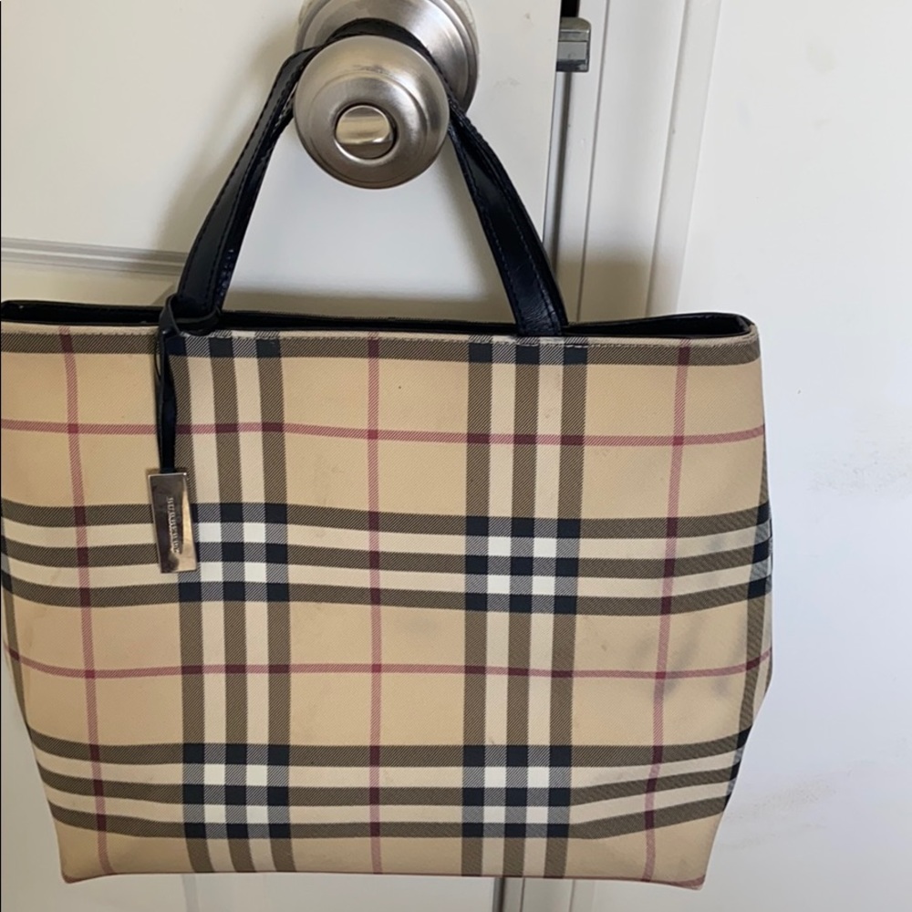 Authentic Burberry top handle bag.